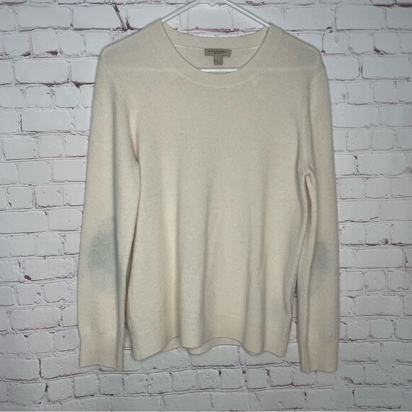 Burberry Brit Womens 100% Cashmere Sweater Ivory Crewneck Pullover Size L‎ - Picture 10 of 10